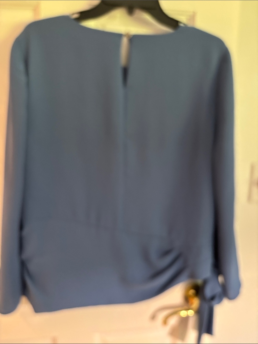 Chico's Periwinkle Long-Sleeve Blouse with Side Tie